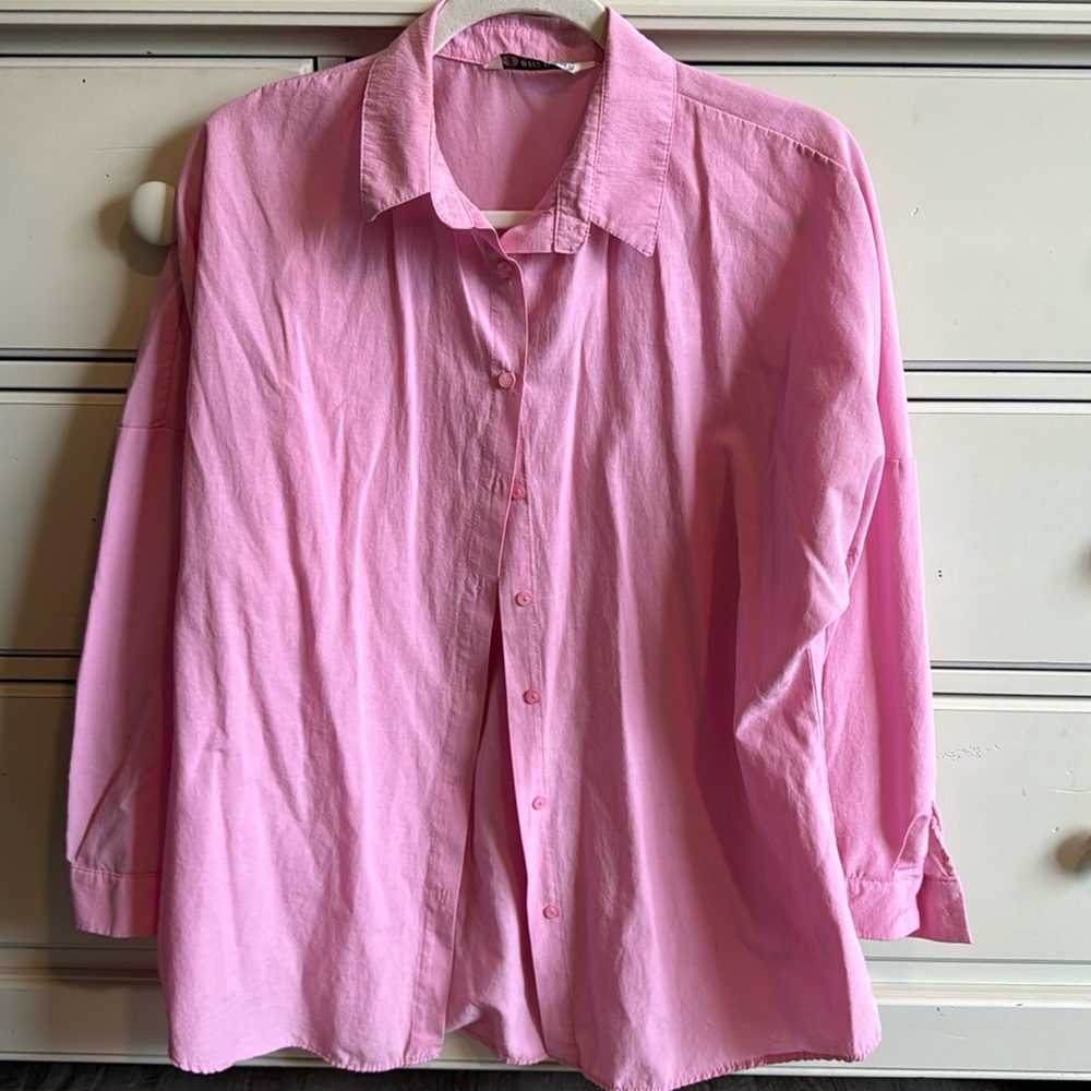Pink button up